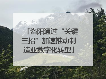 洛阳通过“关键三招”加速推动制造业数字化转型