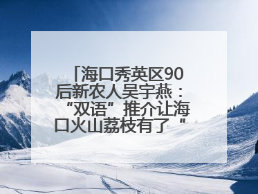 海口秀英区90后新农人吴宇燕：“双语”推介让海口火山荔枝有了“国际范”