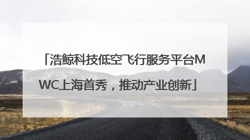 浩鲸科技低空飞行服务平台MWC上海首秀，推动产业创新