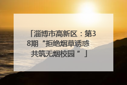 淄博市高新区：第38期“拒绝烟草诱惑 共筑无烟校园 ”