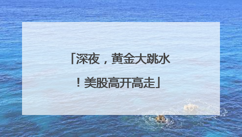 深夜，黄金大跳水！美股高开高走