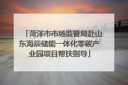 菏泽市市场监管局赴山东海辰储能一体化零碳产业园项目帮扶指导