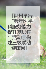 荆州举行“老年医学科服务能力提升基层行”活动，构建三级联动健康网