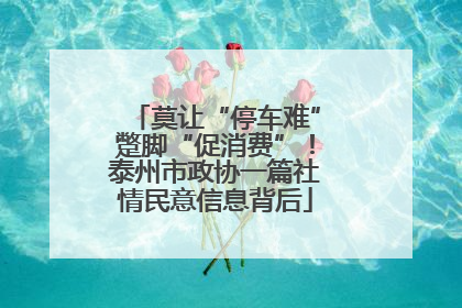 莫让“停车难”蹩脚“促消费”！泰州市政协一篇社情民意信息背后