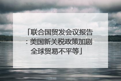 联合国贸发会议报告：美国新关税政策加剧全球贸易不平等