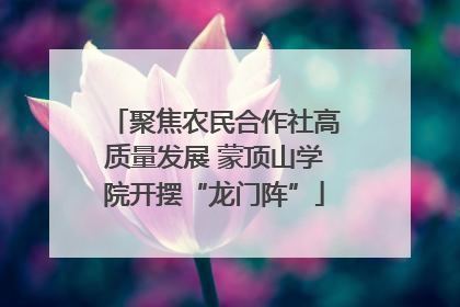 聚焦农民合作社高质量发展 蒙顶山学院开摆“龙门阵”