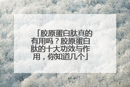 胶原蛋白肽真的有用吗？胶原蛋白肽的十大功效与作用，你知道几个