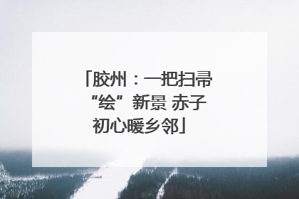 胶州：一把扫帚“绘”新景 赤子初心暖乡邻