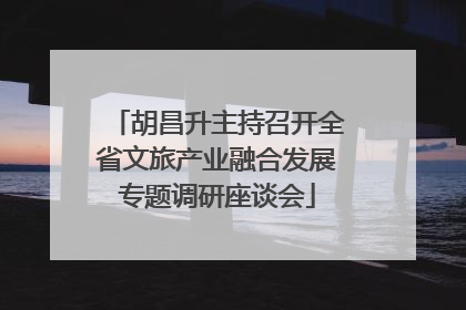 胡昌升主持召开全省文旅产业融合发展专题调研座谈会