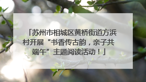 苏州市相城区黄桥街道方浜村开展“书香传古韵，亲子共端午”主题阅读活动！