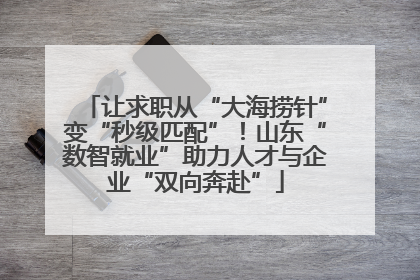 让求职从“大海捞针”变“秒级匹配”！山东“数智就业”助力人才与企业“双向奔赴”