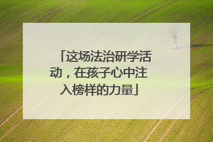 这场法治研学活动，在孩子心中注入榜样的力量