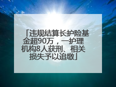违规结算长护险基金超90万，一护理机构8人获刑、相关损失予以追缴