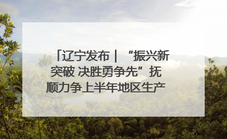 辽宁发布｜“振兴新突破 决胜勇争先”抚顺力争上半年地区生产总值增长7%左右