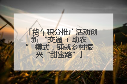 货车积分推广活动创新 “交通 + 助农” 模式，铺就乡村振兴“甜蜜路”