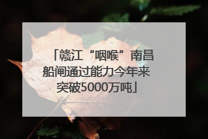 赣江“咽喉”南昌船闸通过能力今年来突破5000万吨