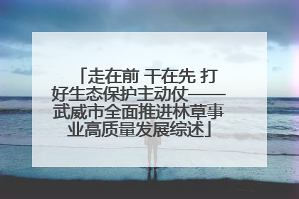 走在前 干在先 打好生态保护主动仗——武威市全面推进林草事业高质量发展综述