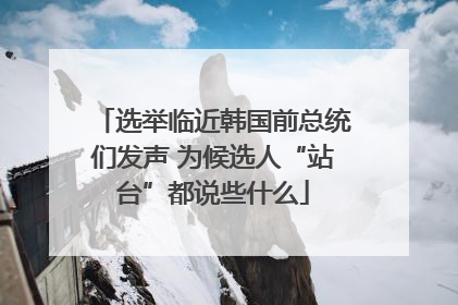 选举临近韩国前总统们发声 为候选人“站台”都说些什么