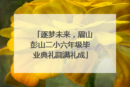 逐梦未来，眉山彭山二小六年级毕业典礼圆满礼成