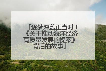 逐梦深蓝正当时！《关于推动海洋经济高质量发展的提案》背后的故事