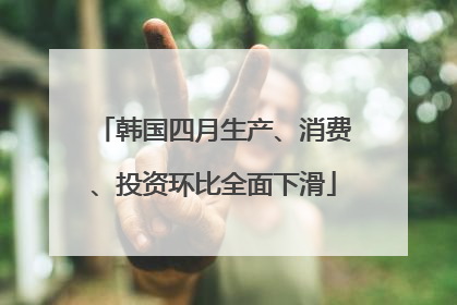 韩国四月生产、消费、投资环比全面下滑