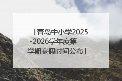 青岛中小学2025-2026学年度第一学期寒假时间公布