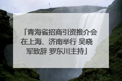 青海省招商引资推介会在上海、济南举行 吴晓军致辞 罗东川主持