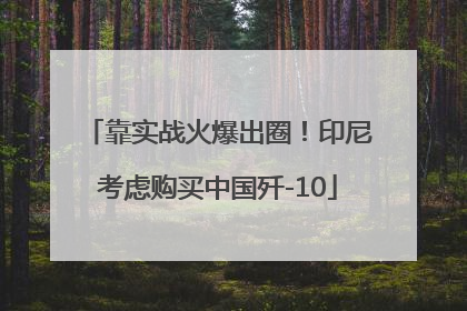 靠实战火爆出圈！印尼考虑购买中国歼-10