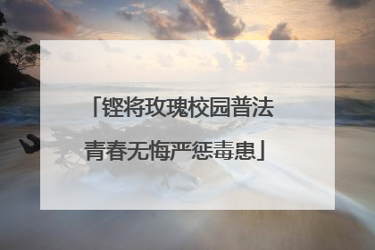 铿将玫瑰校园普法 青春无悔严惩毒患