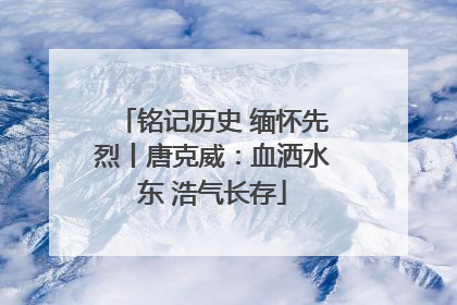 铭记历史 缅怀先烈丨唐克威：血洒水东 浩气长存