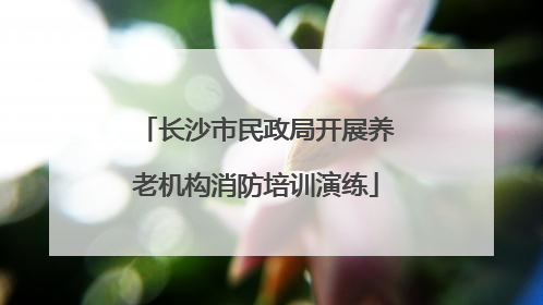 长沙市民政局开展养老机构消防培训演练