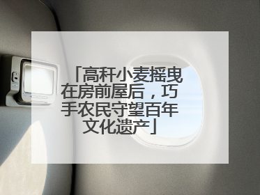高秆小麦摇曳在房前屋后，巧手农民守望百年文化遗产
