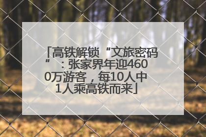 高铁解锁“文旅密码”：张家界年迎4600万游客，每10人中1人乘高铁而来
