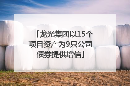 龙光集团以15个项目资产为9只公司债券提供增信