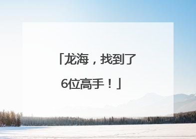 龙海，找到了6位高手！