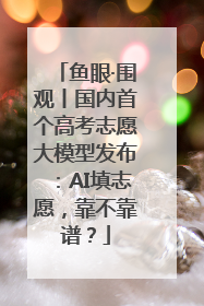 鱼眼·围观丨国内首个高考志愿大模型发布：AI填志愿，靠不靠谱？
