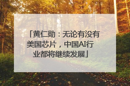 黄仁勋：无论有没有美国芯片，中国AI行业都将继续发展
