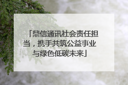 鼎信通讯社会责任担当，携手共筑公益事业与绿色低碳未来