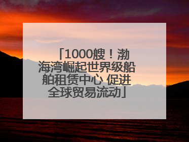 1000艘！渤海湾崛起世界级船舶租赁中心 促进全球贸易流动