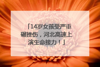 14岁女孩受严重碾挫伤，河北高速上演生命接力！