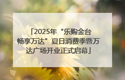 2025年“乐购金台 畅享万达”夏日消费季暨万达广场开业正式启幕