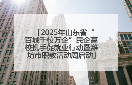 2025年山东省“百城千校万企”民企高校携手促就业行动暨潍坊市职教活动周启动