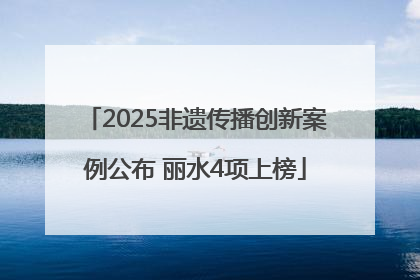 2025非遗传播创新案例公布 丽水4项上榜