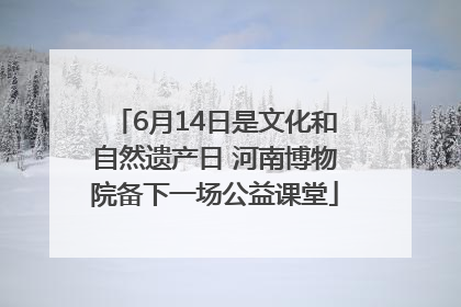 6月14日是文化和自然遗产日 河南博物院备下一场公益课堂