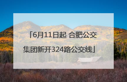 6月11日起 合肥公交集团新开324路公交线