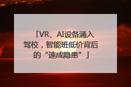 VR、AI设备涌入驾校，智能班低价背后的“速成隐患”